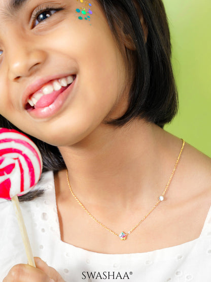 Cupcake 18K Gold Plated Kid's Pendant Necklace