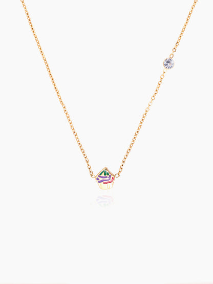 Cupcake 18K Gold Plated Kid's Pendant Necklace