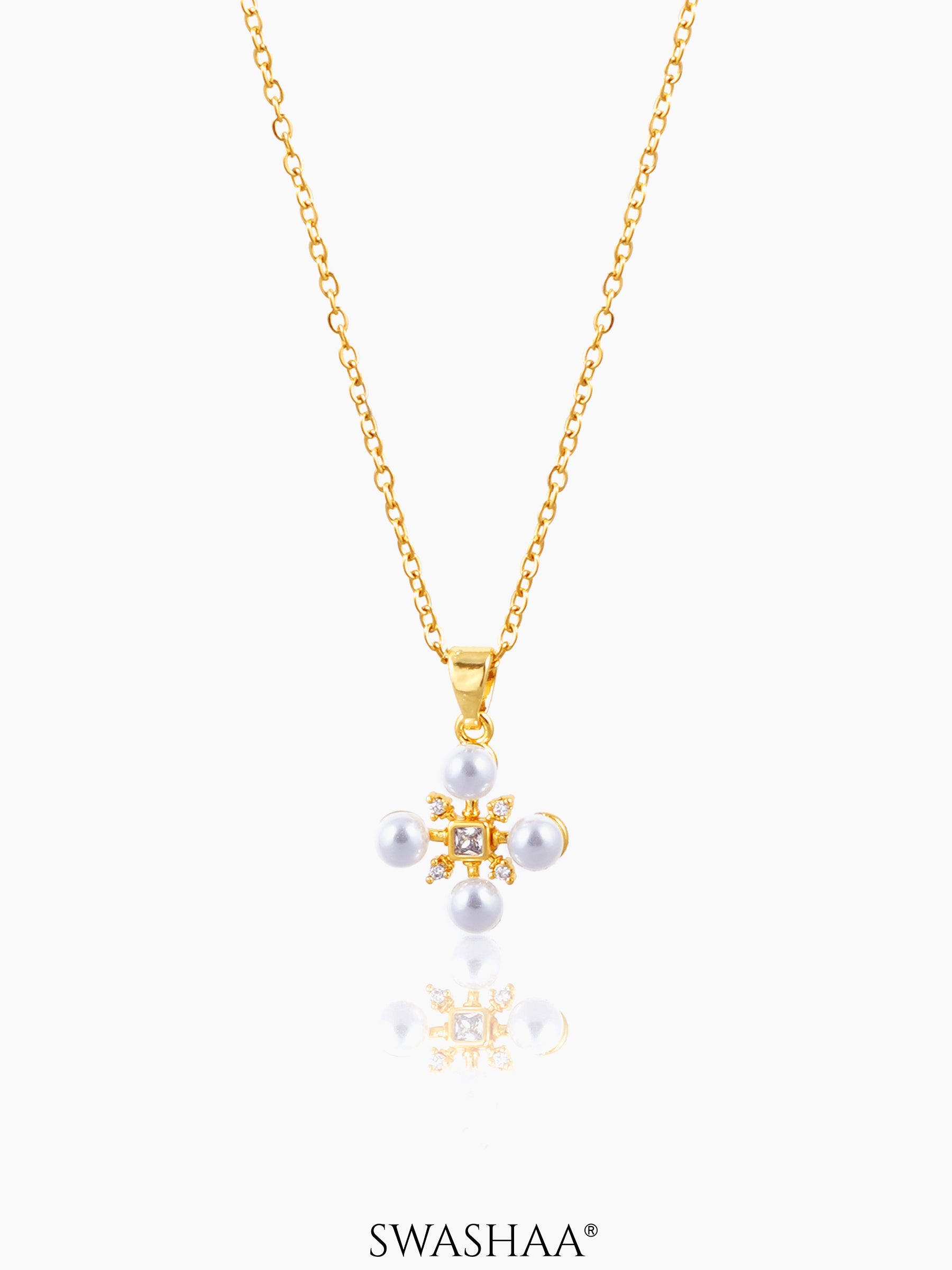 Dahlia Pearl Viterix 18K Gold Plated Necklace Gold