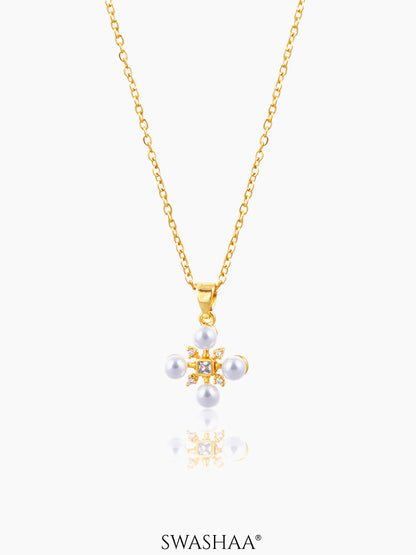 Dahlia Pearl Viterix 18K Gold Plated Necklace Gold