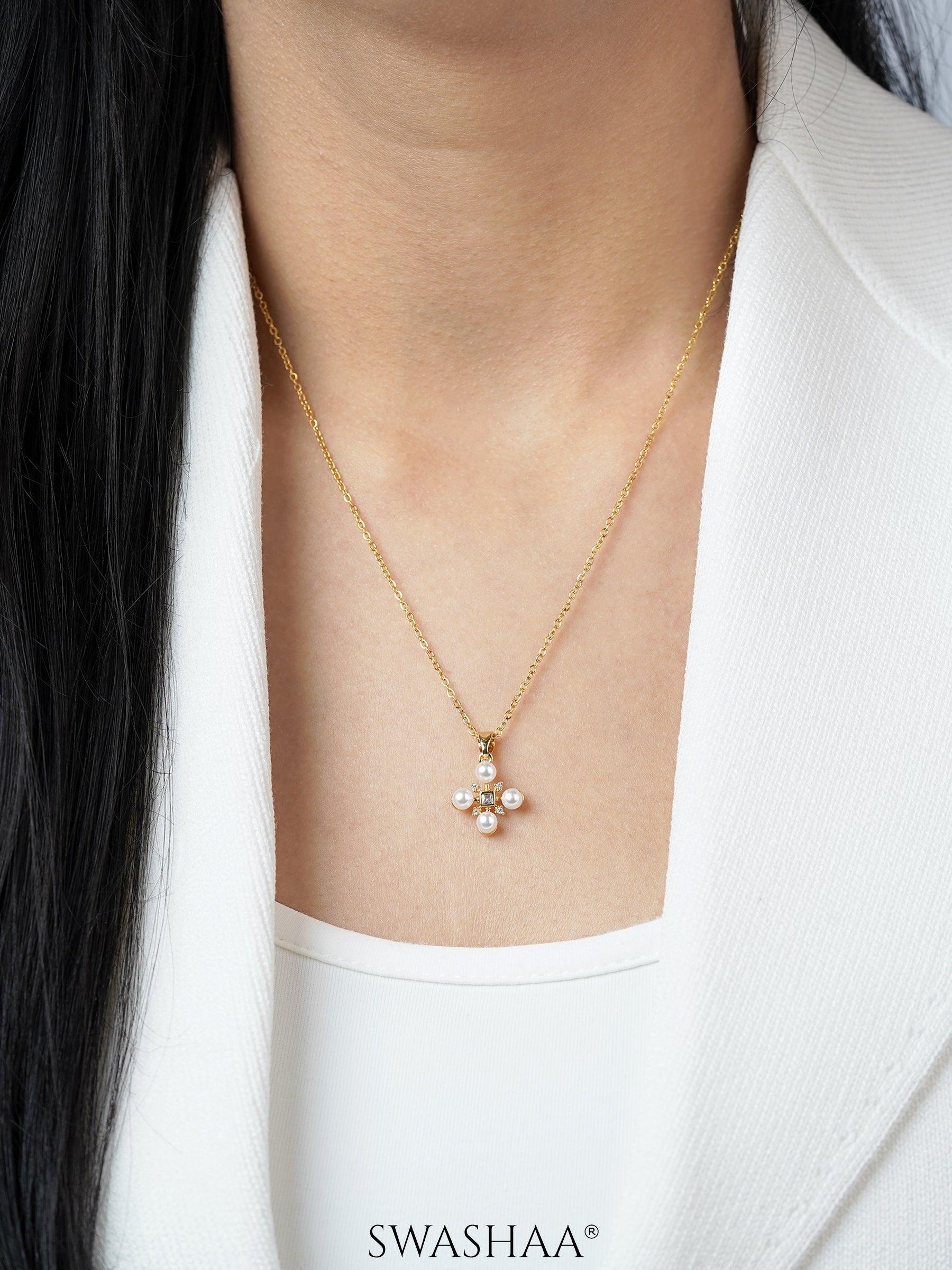 Dahlia Pearl Viterix 18K Gold Plated Necklace