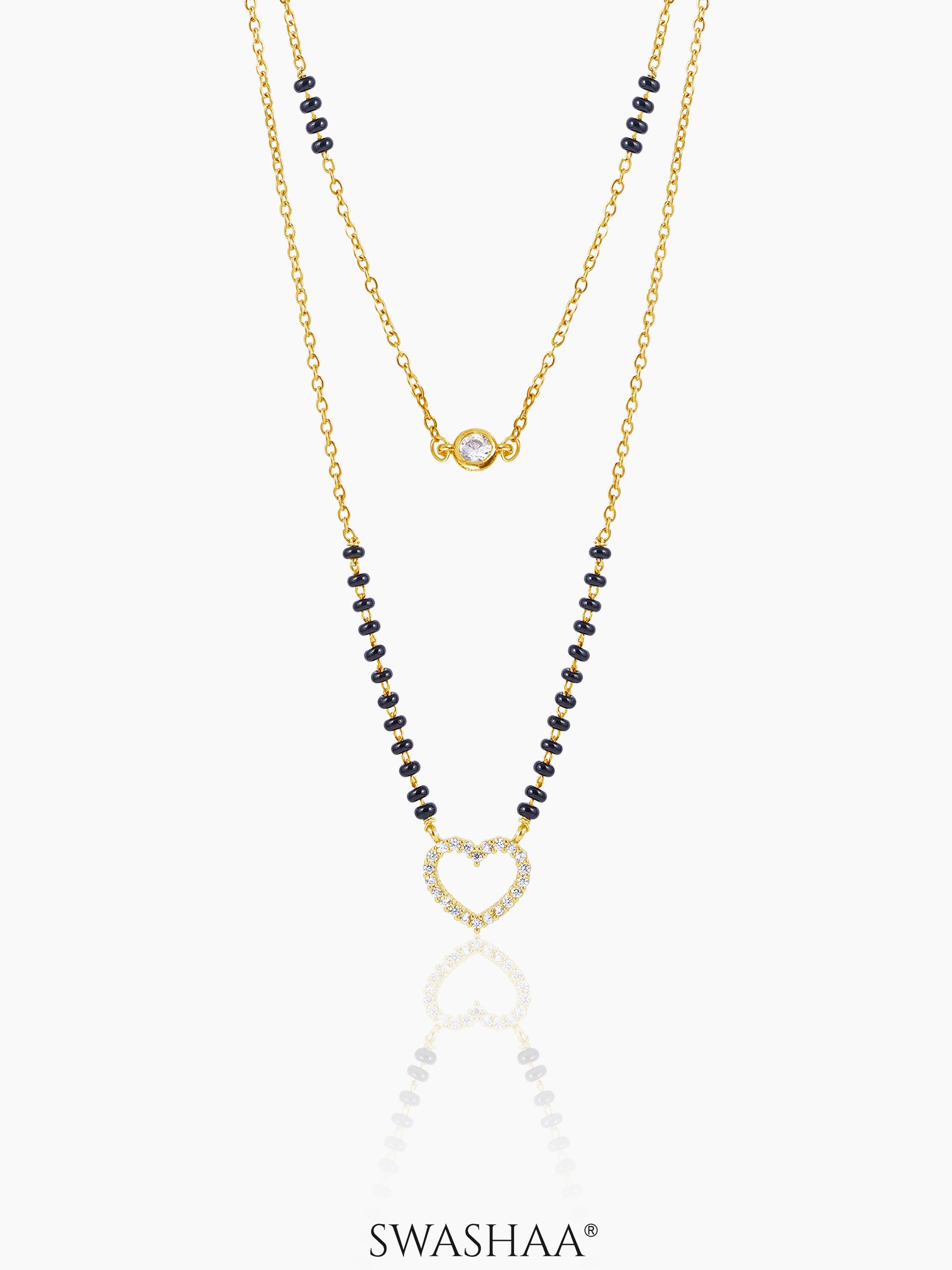 Daiva Double Layered Heart 18K Gold Plated Mangalsutra Gold