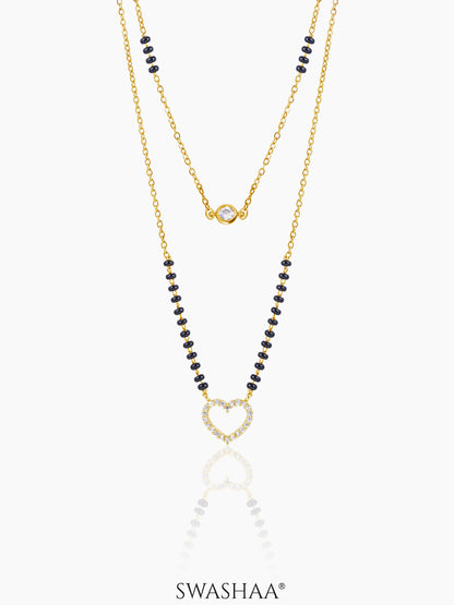 Daiva Double Layered Heart 18K Gold Plated Mangalsutra Gold