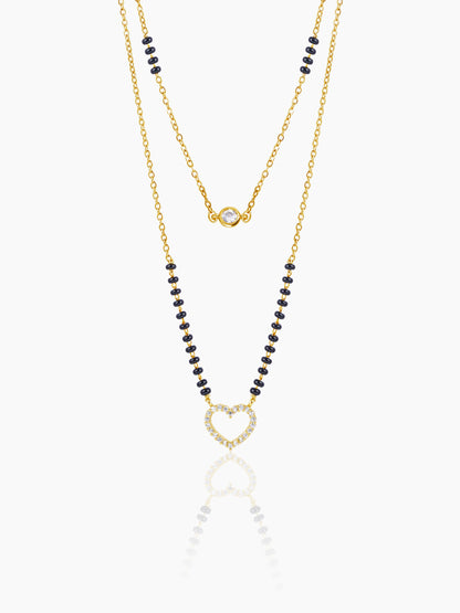 Daiva Double Layered Heart 18K Gold Plated Mangalsutra Gold