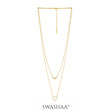 Daiva Double Layered Heart 18K Gold Plated Necklace
