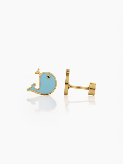 Dappy Whale 18K Gold Plated Kid’s Earrings Gold
