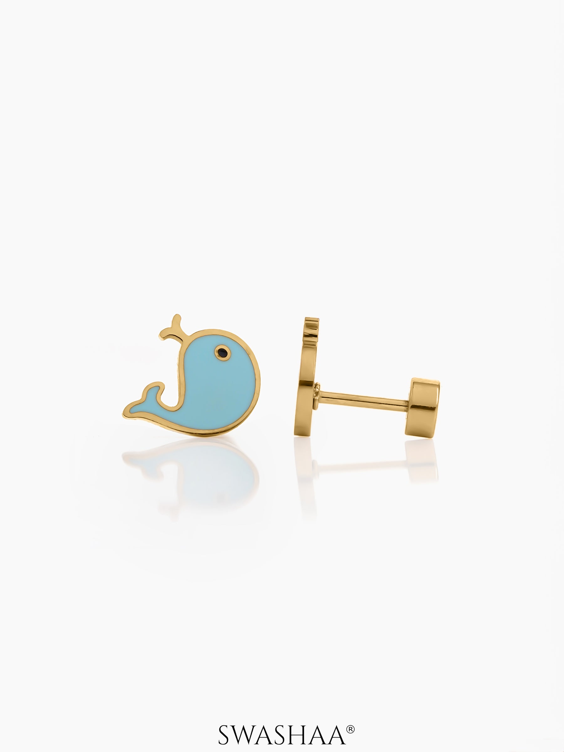 Dappy Whale 18K Gold Plated Kid’s Earrings Gold
