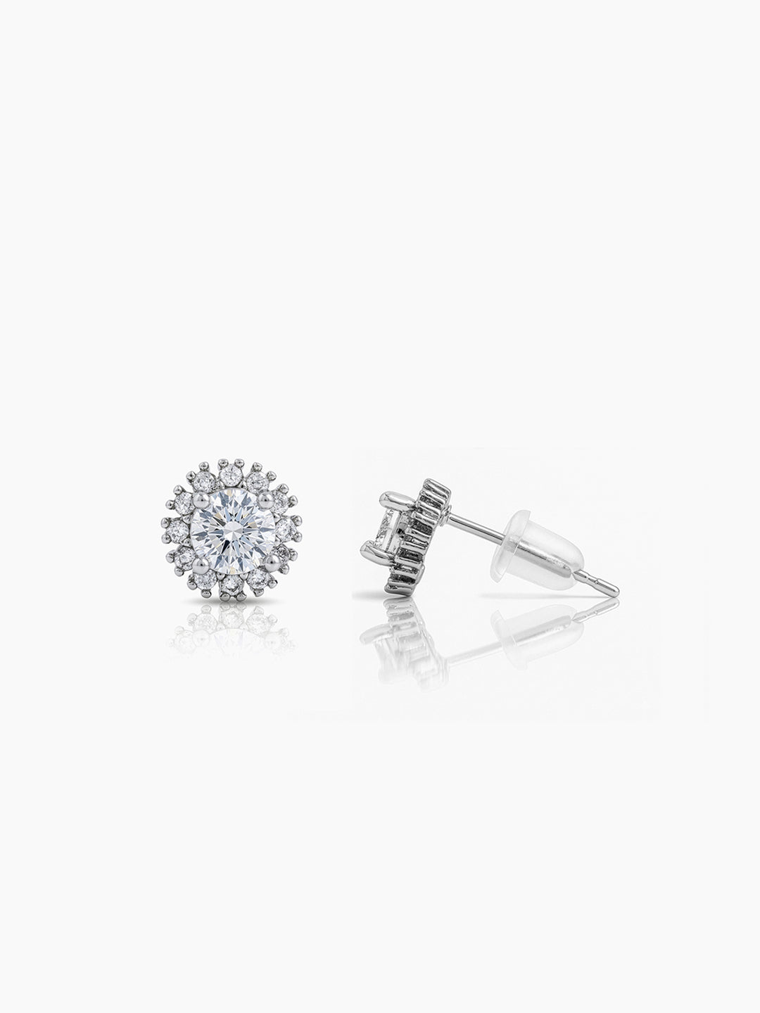 Darian Solitaire Silver Men's Earrings Silver