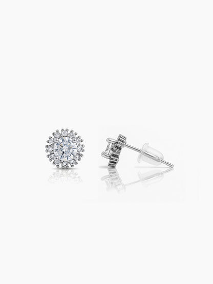 Darian Solitaire Silver Men's Earrings Silver