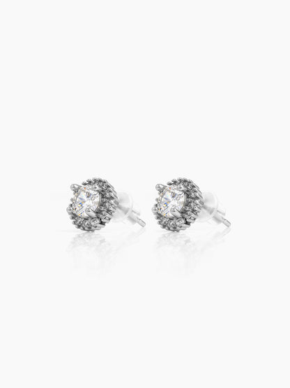 Darian Solitaire Silver Men's Earrings
