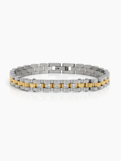 Darik Diamond Silver - 18K Gold Plated Men's Bracelet Silver - Gold