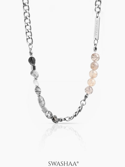 Darin Beaded Link Men's Chain Silver