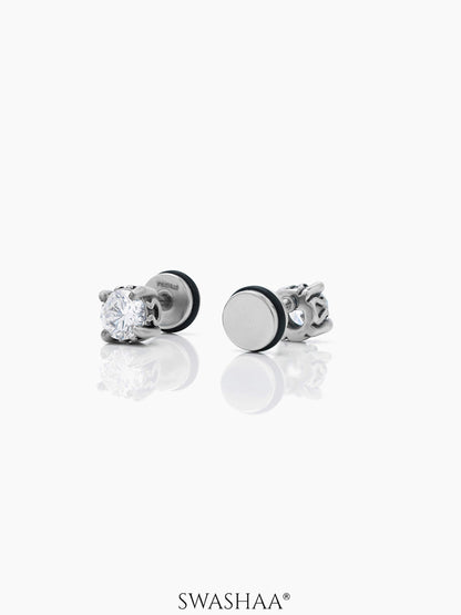 Dax Solitaire Men's Stud Earrings