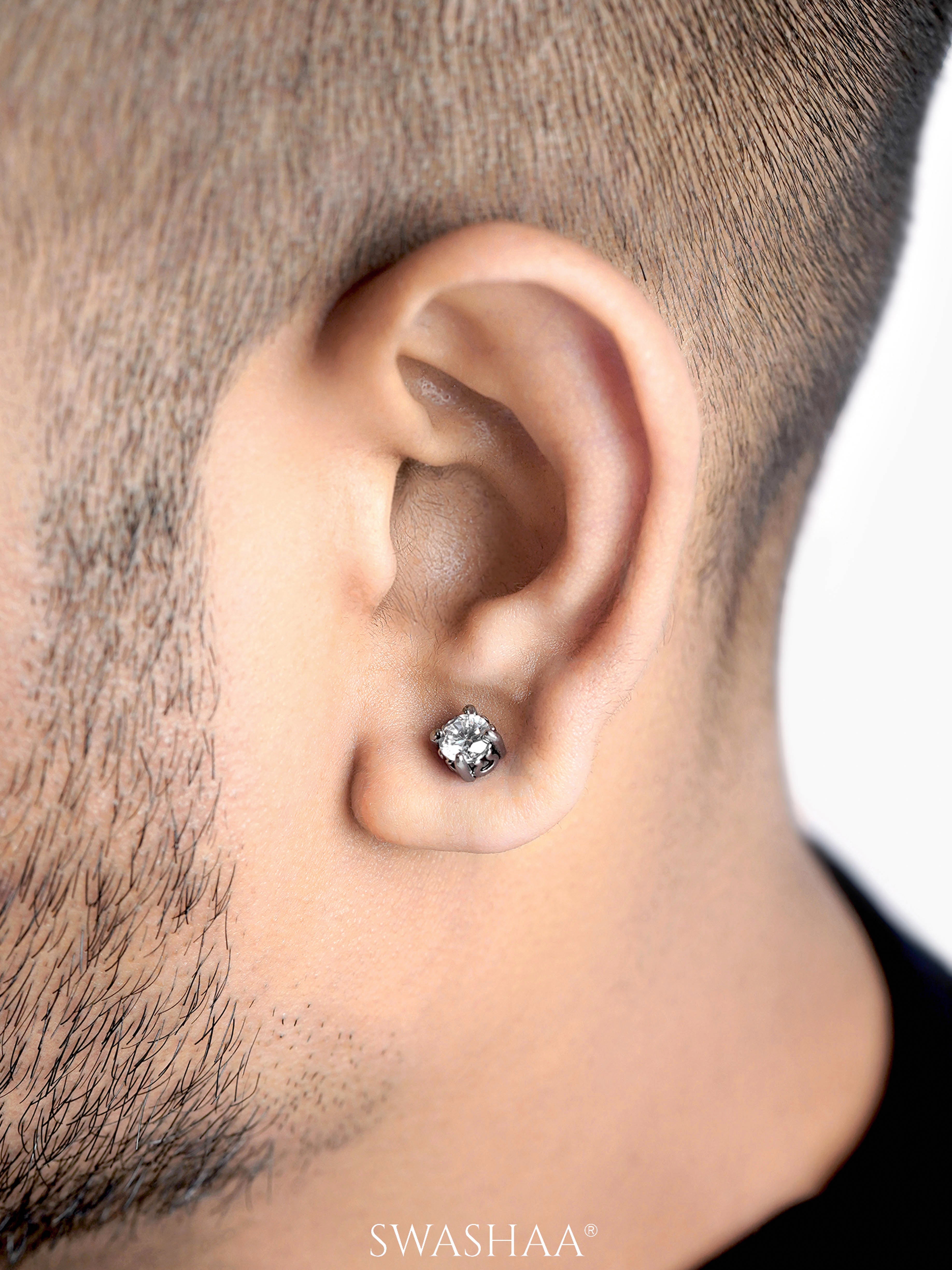 Dax Solitaire Men's Stud Earrings