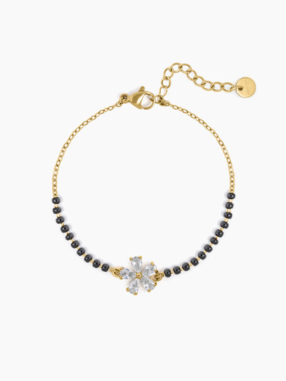 Dayita Floral Diamond 18K Gold Plated Mangalsutra Bracelet