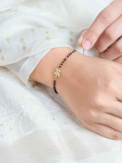 Dayita Floral Diamond 18K Gold Plated Mangalsutra Bracelet