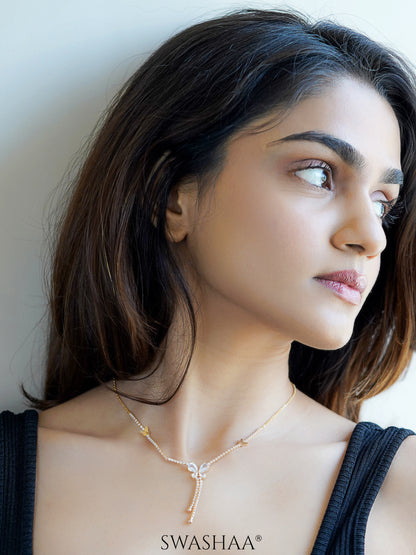 Debbie Crystal Butterfly Y-shaped Necklace