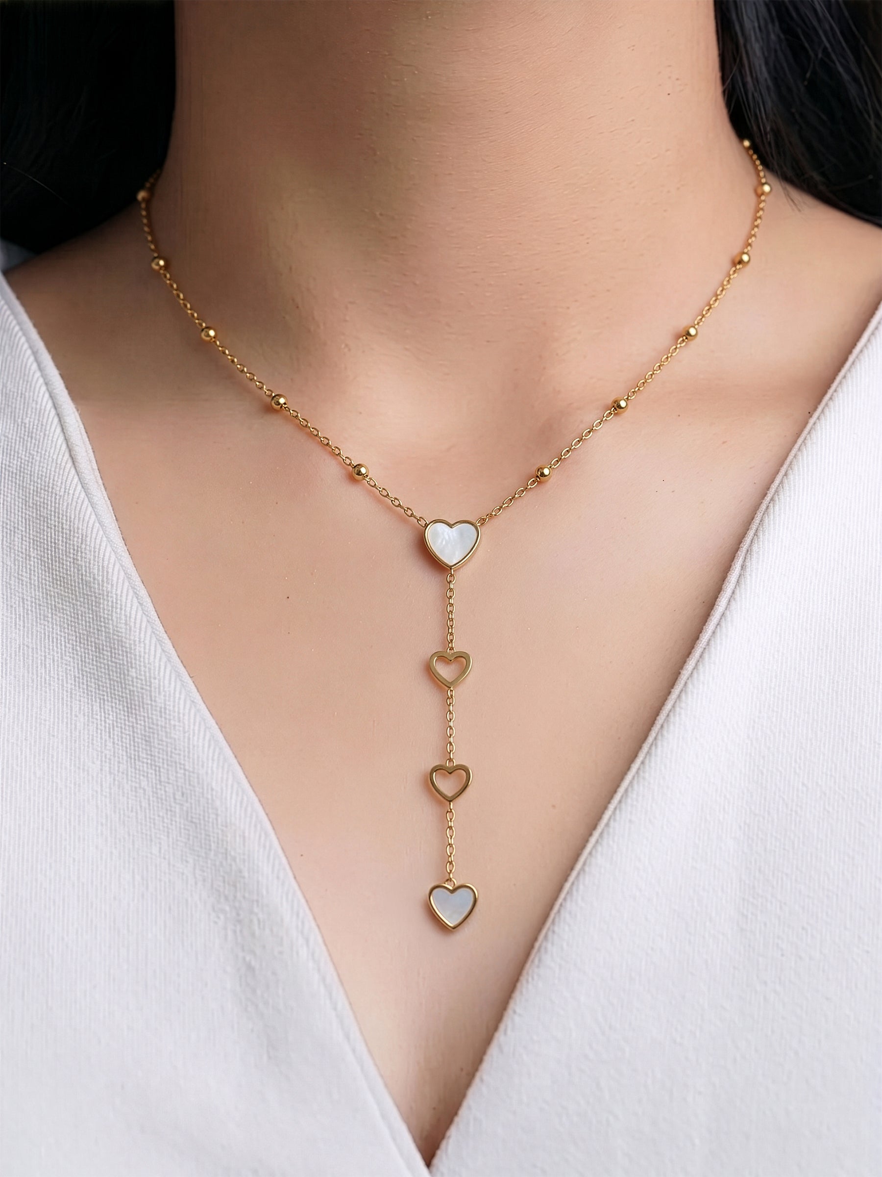 Delora Heart Drop Necklace