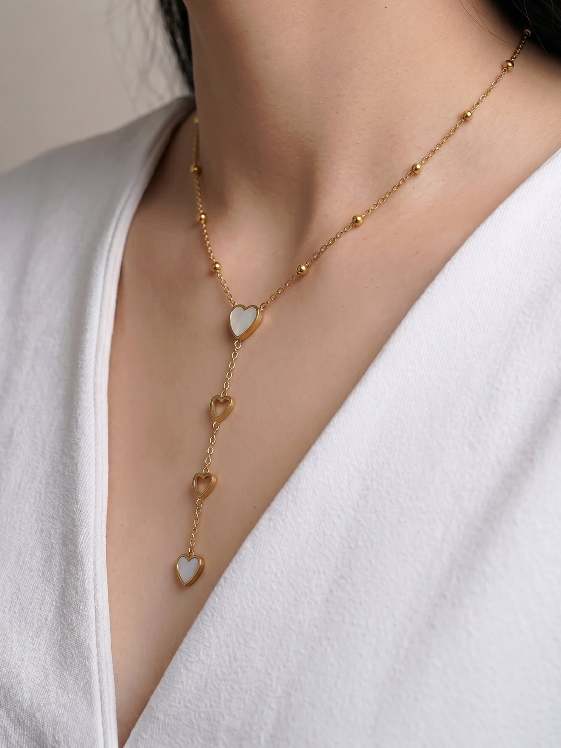 Delora Heart Drop Necklace