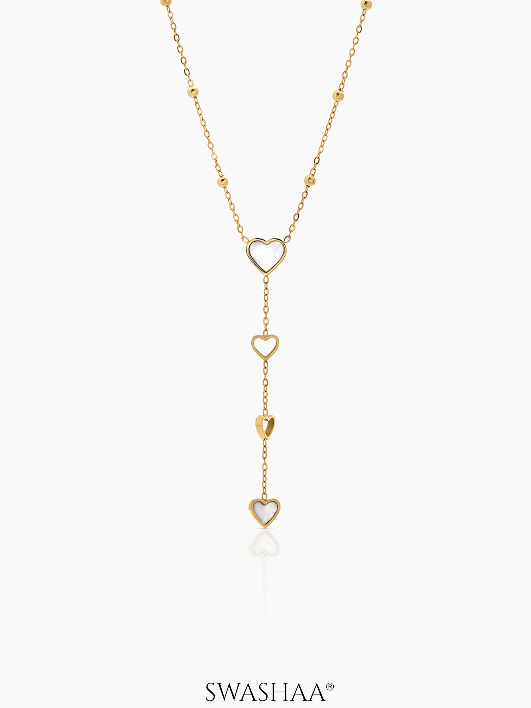 Delora Heart Drop Necklace Gold