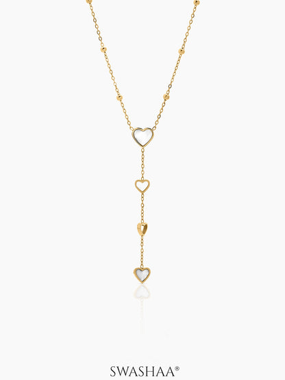 Delora Heart Drop Necklace Gold
