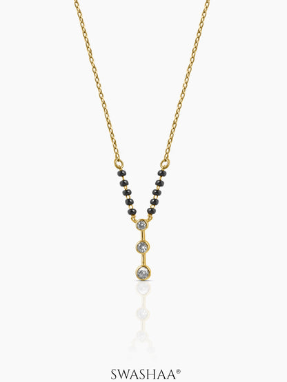 Devika Trio Diamond Drop Mangalsutra 18K Gold Plated