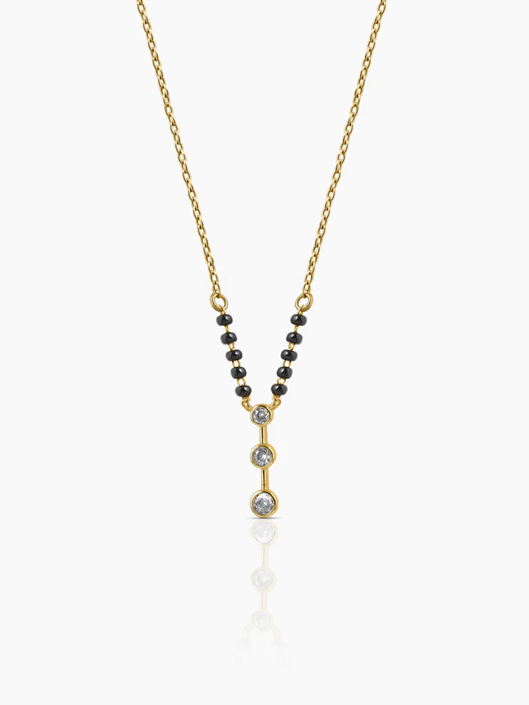 Devika Trio Diamond 18K Gold Plated Drop Mangalsutra
