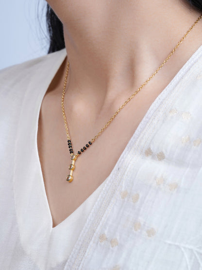 Devika Trio Diamond 18K Gold Plated Drop Mangalsutra