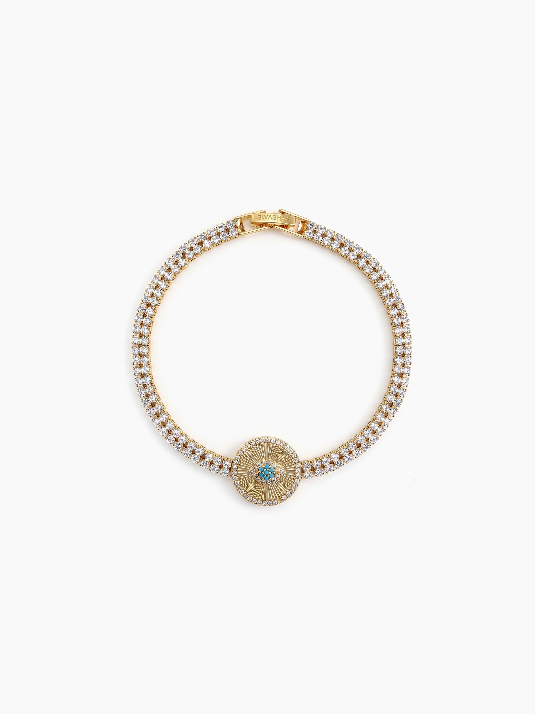 Devit Eye Charm Diamond 18K Gold Plated Rakhi Gold