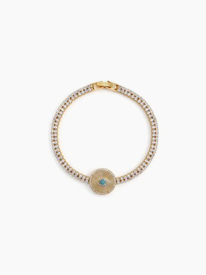 Devit Eye Charm Diamond 18K Gold Plated Rakhi Gold