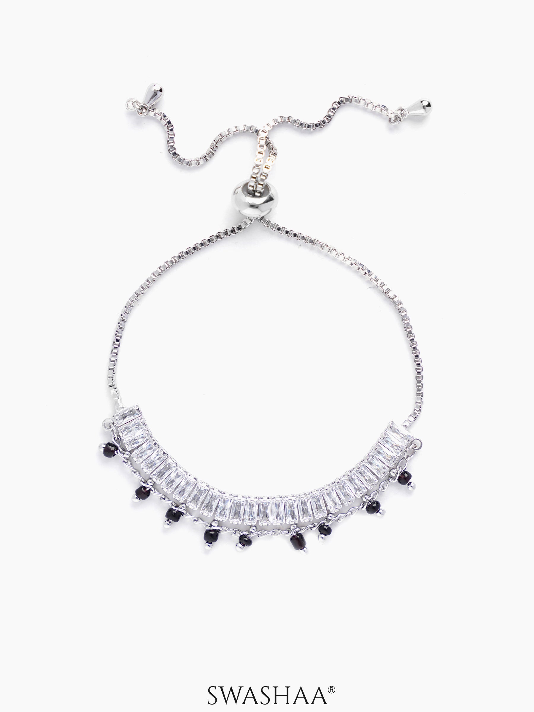 Dia Mangalsutra Bracelet Silver