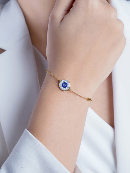 Diamond Evil Eye 18K Gold Plated Bracelet