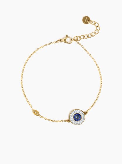 Diamond Evil Eye 18K Gold Plated Bracelet Gold