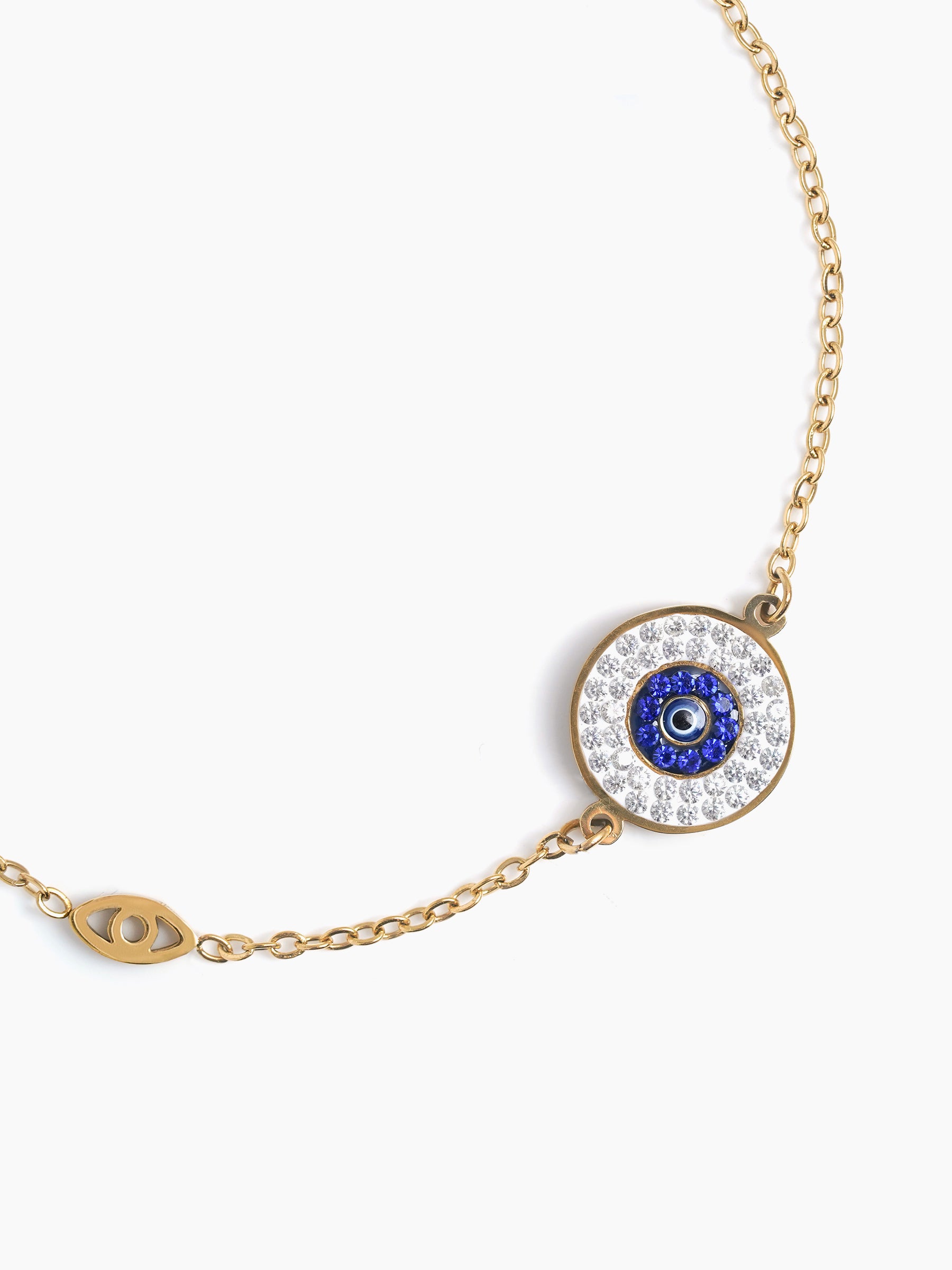 Diamond Evil Eye 18K Gold Plated Bracelet
