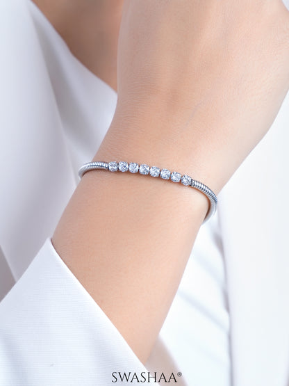 Diamond Round Snake Chain Women's Bracelet