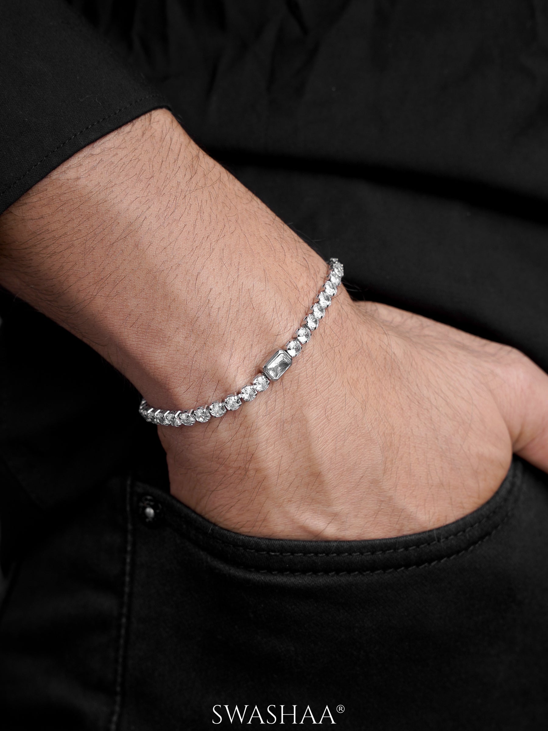 Diamond Tennis Men's Bracelet