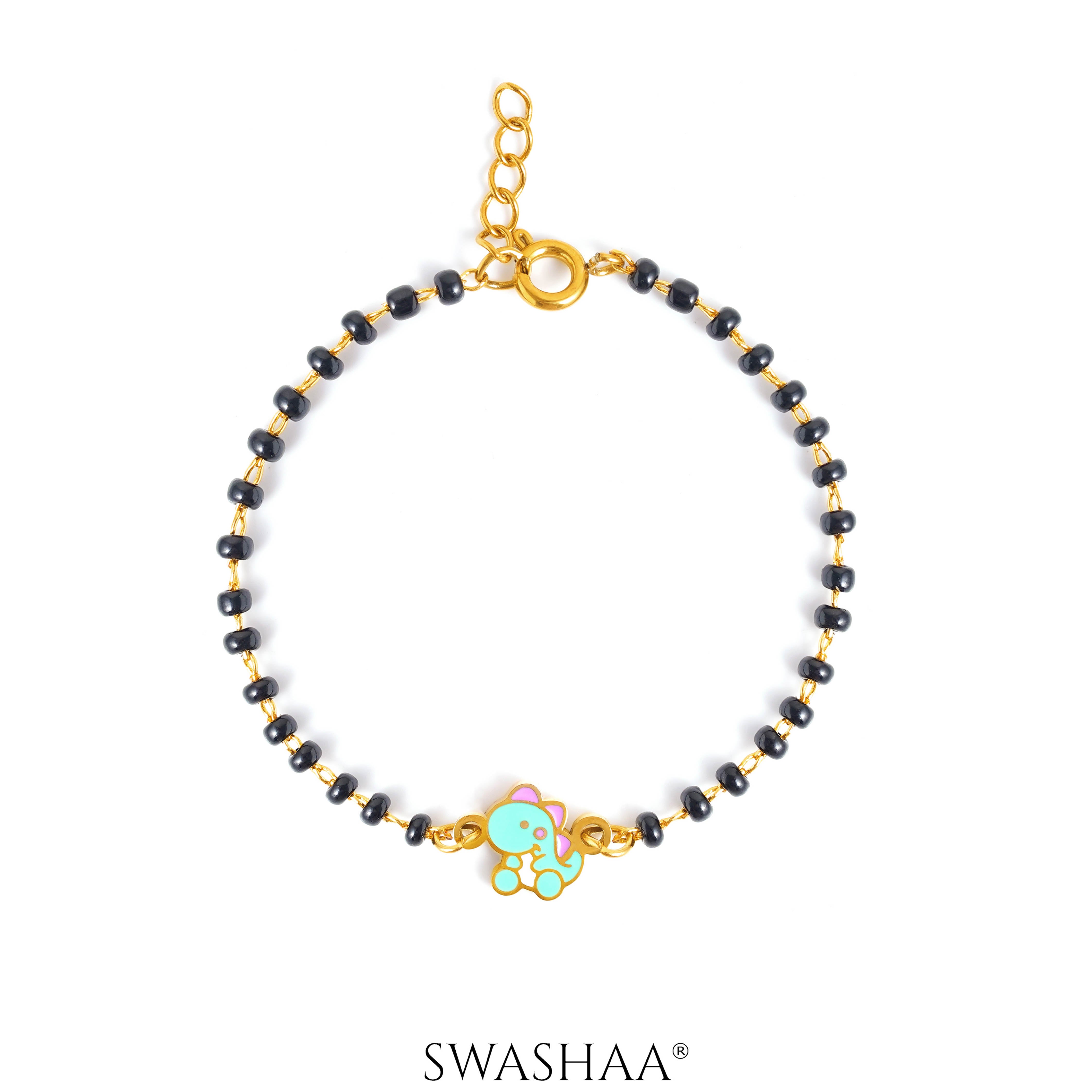 Dino Charm 18K Gold Plated Kid's Nazariya Bracelet Gold