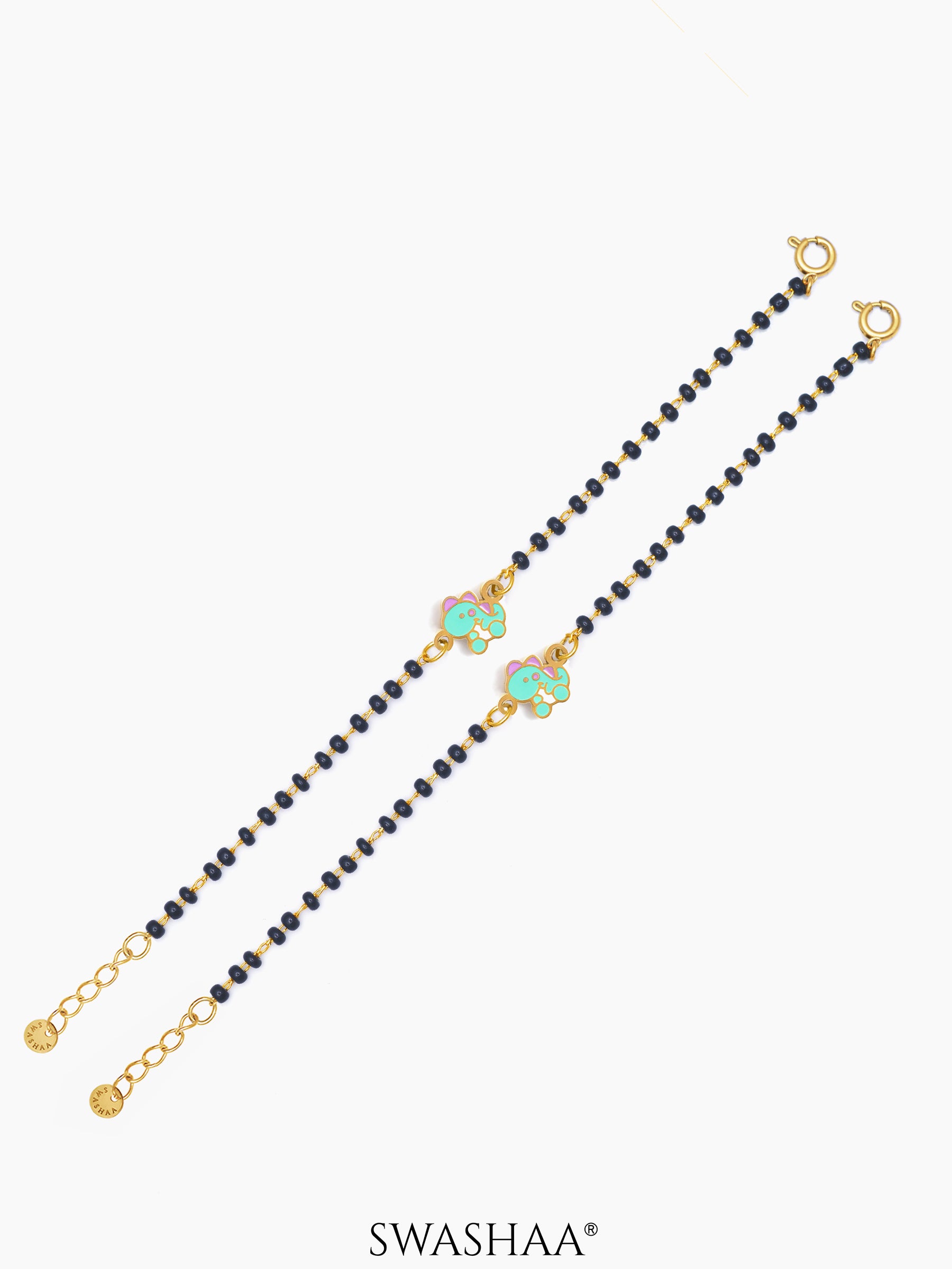 Dino Charm 18K Gold Plated Kid's Nazariya Bracelet