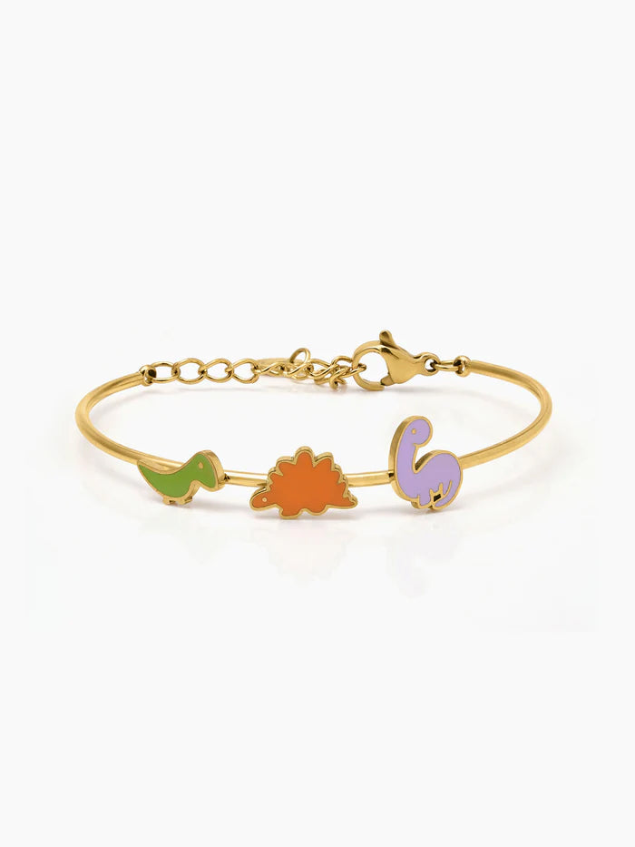 Dino Friends 18K Gold Plated Kid's Kada Bracelet Gold