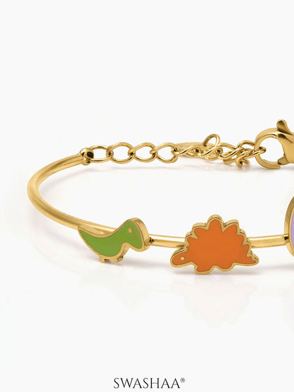 Dino Friends 18K Gold Plated Kid's Kada Bracelet