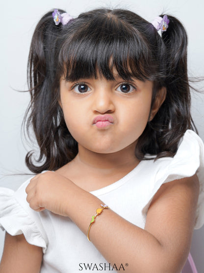 Dino Friends 18K Gold Plated Kid's Kada Bracelet