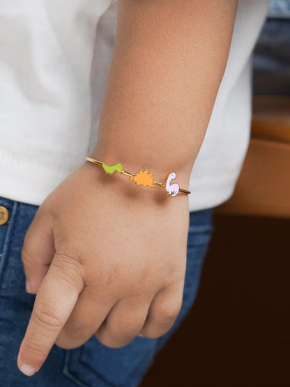 Dino Friends 18K Gold Plated Kid's Kada Bracelet