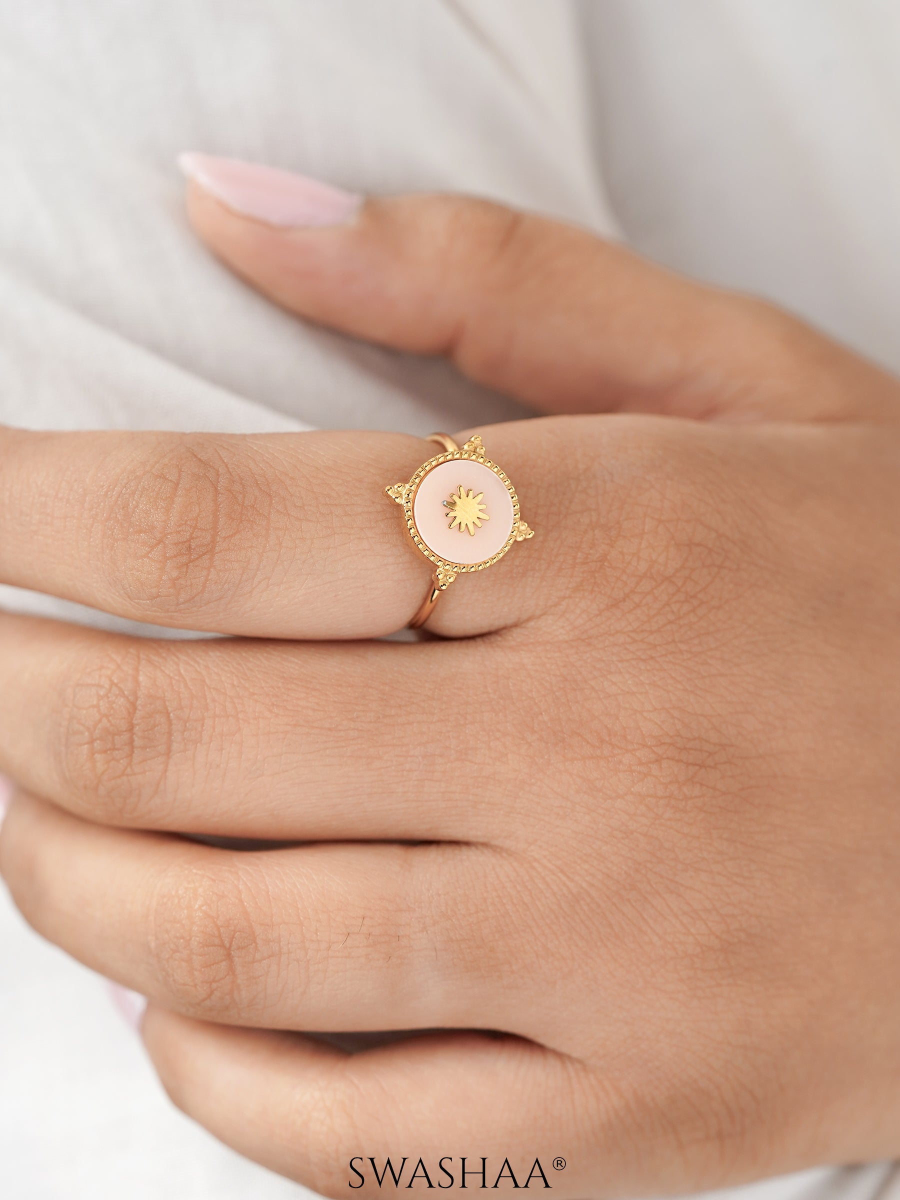 Domicia Sun 18K Gold Plated Ring