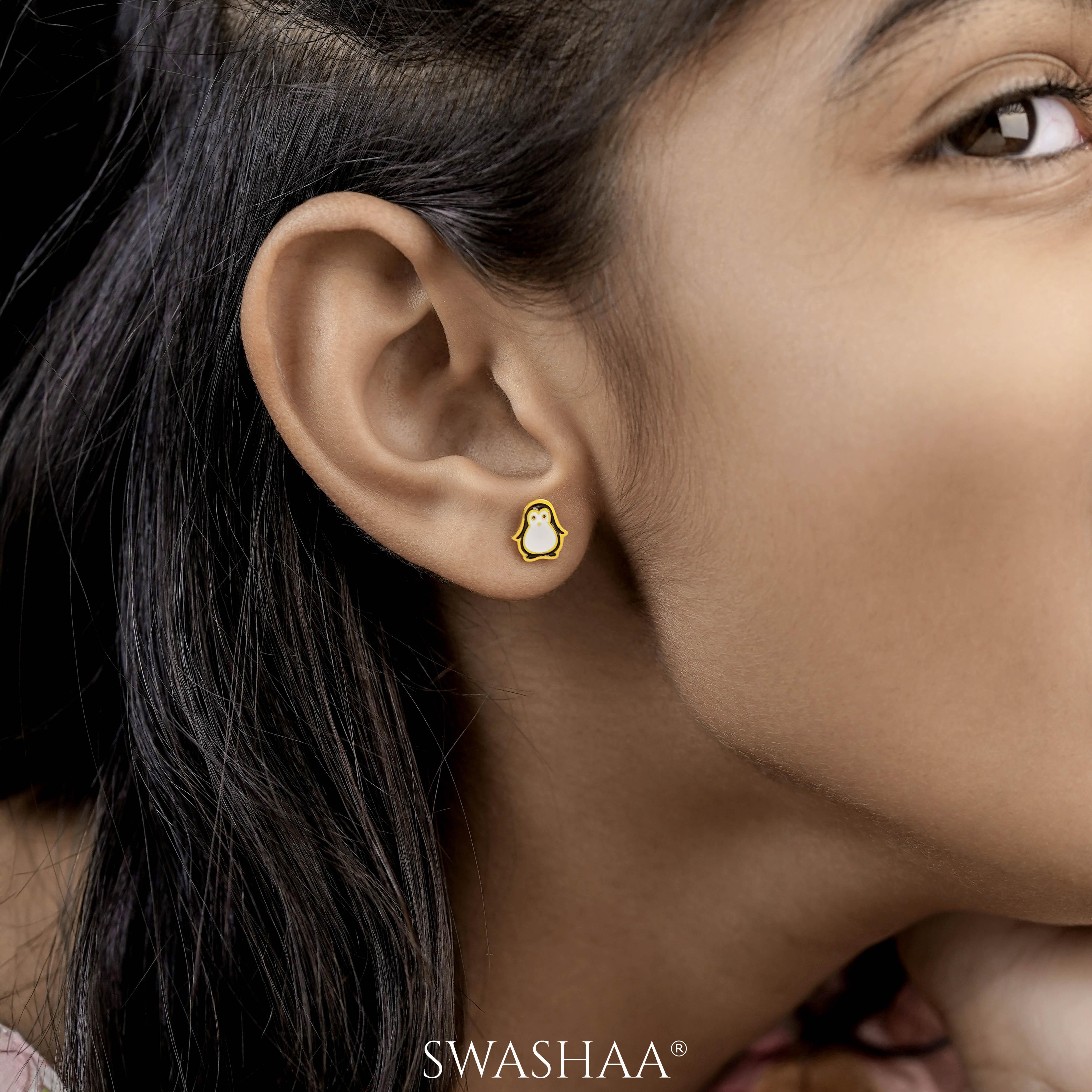 Doopy Penguin 18K Gold Plated Kid's Earrings