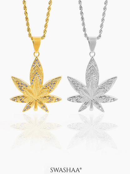 Dope Leaf 18K Gold Plated Men's Chain Pendant