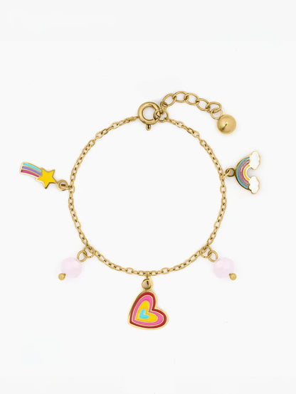 Dora Charms 18K Gold Plated Kid's Jewelry Set Of 3 - Necklace, Bracelet & Earrings