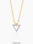 Dove Trigon Diamond 18K Gold Plated Necklace Gold