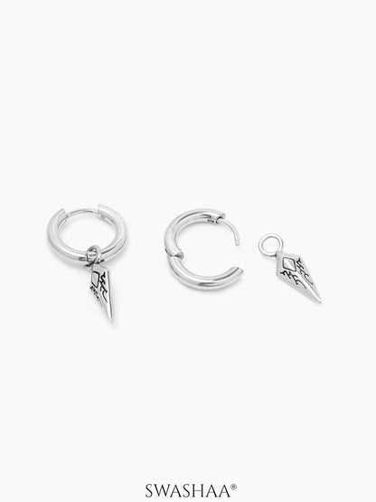 Draven Dagger Dangle Men's Hoop Earrings