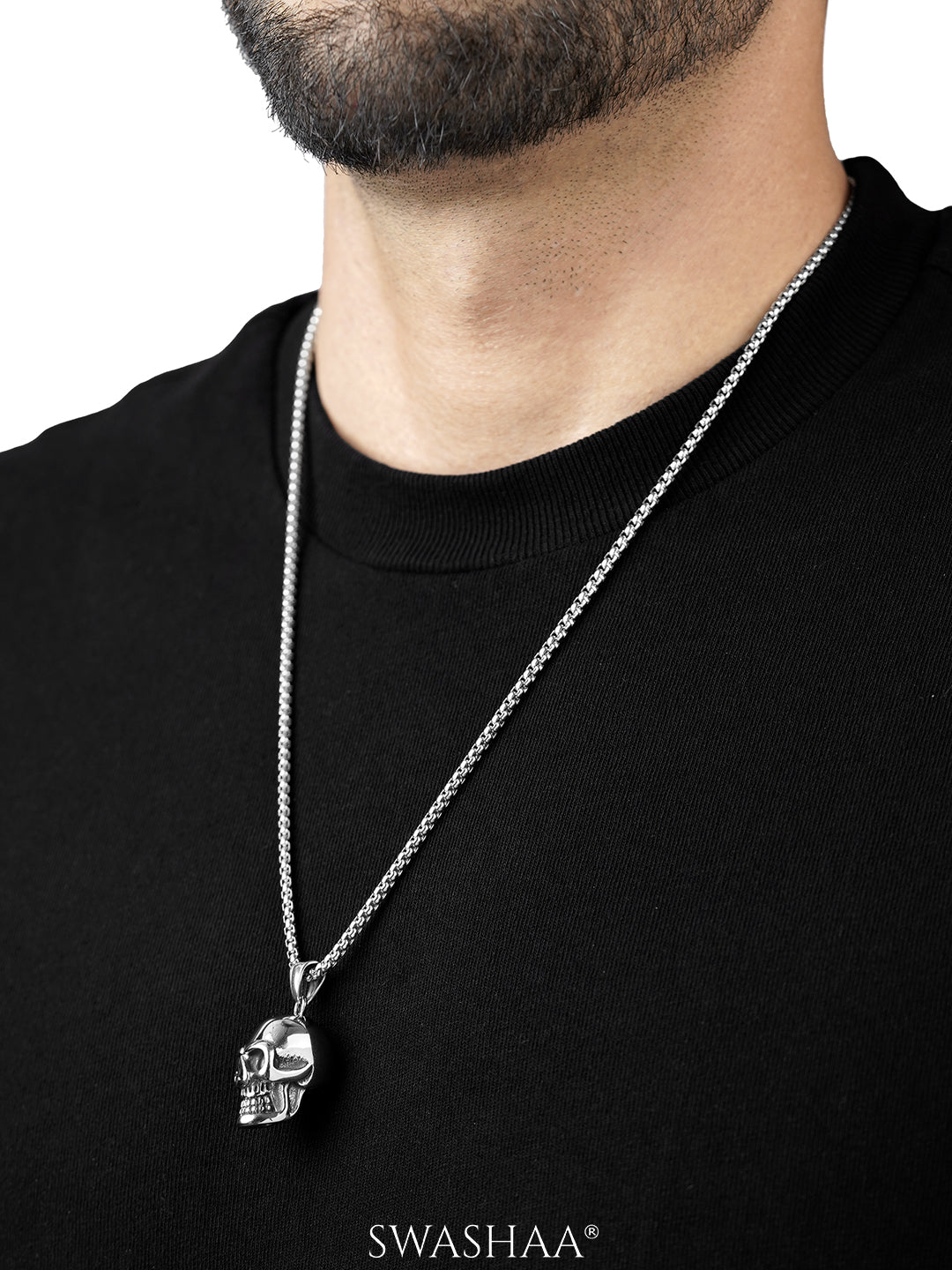 Draz Hollow Skull Men's Chain Pendant