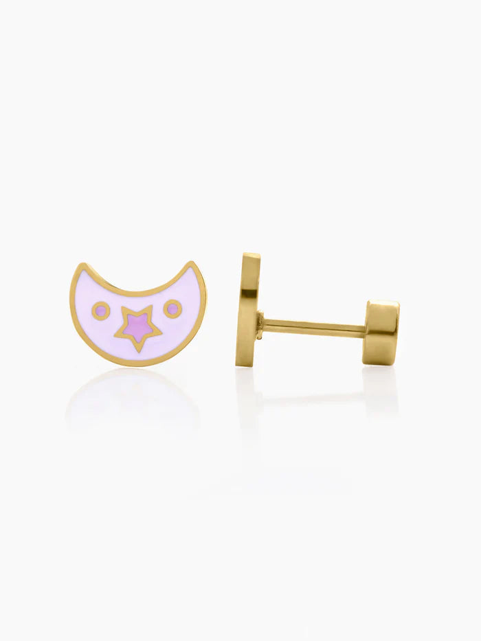 Dreamy Luna Star 18K Gold Plated Kid's Earrings Gold